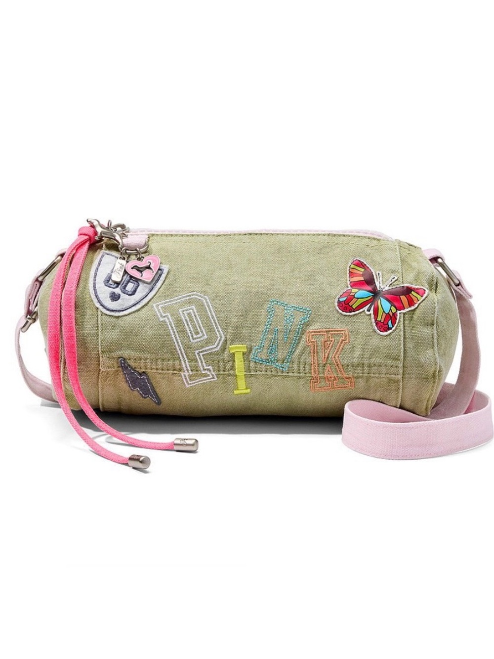 New Green VS Victoria’s Secret PINK Canvas Rolled Mini Duffle Viral Shoulder Bag